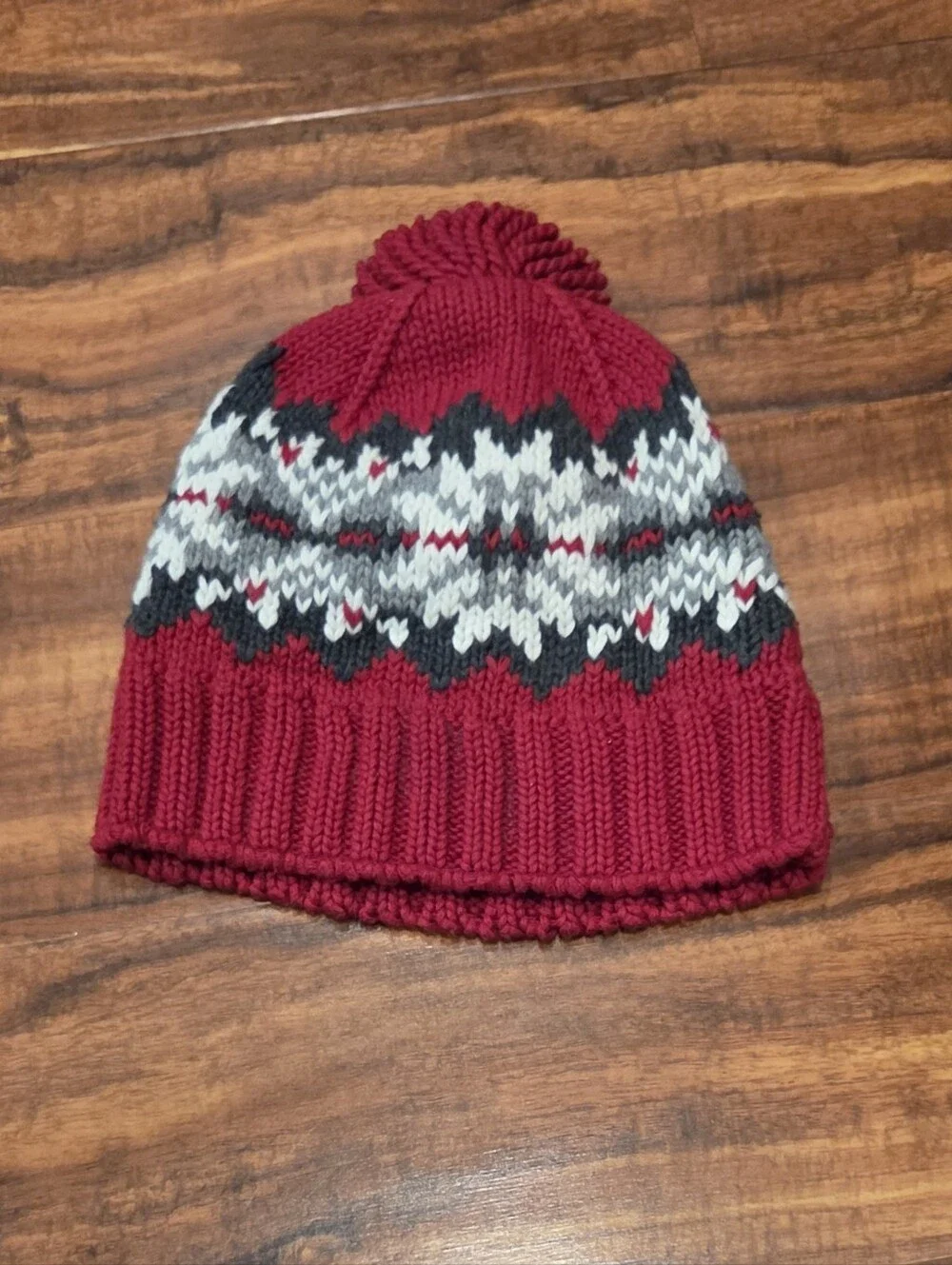 Janie and Jack EUC 2T/3T Red/Gray Fair Isle Scarf and Sweater Hat Set
